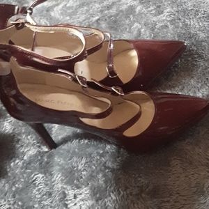 Marc Fisher, 6M, Maroon pointed toe,3 straps